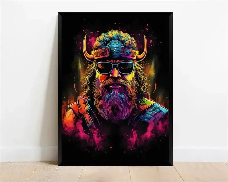 Pop-Neon-Poster mit Videospiel-Charakter, Gamepad, Kopfhörern, Fußball und Basketball – Leinwanddruck, Wandkunst-Dekor für das Gaming-Zimmer