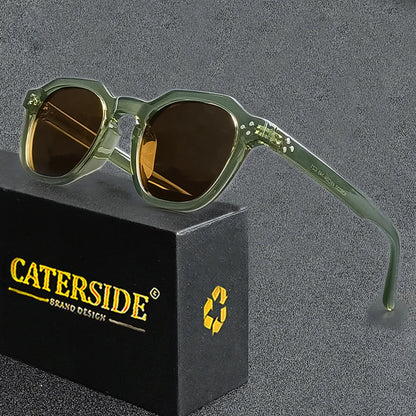 Caterside Nové retro polarizované pánské sluneční brýle s čtvercovým rámem z TR90, dámské sluneční brýle, outdoor, řízení, rybaření, UV400, dárek