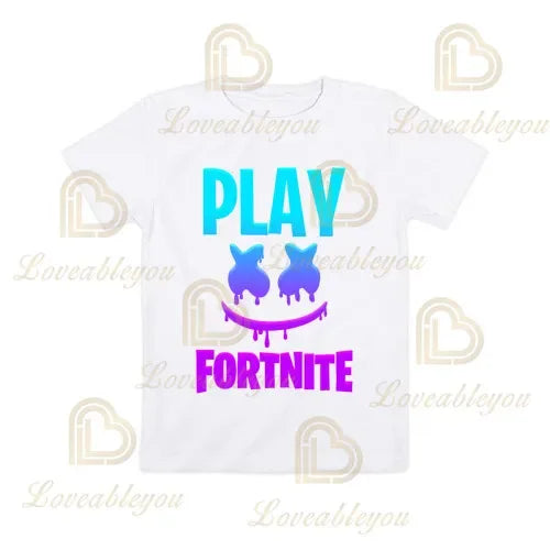 T-shirt cartoon per ragazzi e ragazze Fortnite Battle Royale 3D, 3-14 anni, Victory Royale, top da gioco per bambini e adolescenti