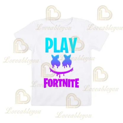 T-shirt cartoon per ragazzi e ragazze Fortnite Battle Royale 3D, 3-14 anni, Victory Royale, top da gioco per bambini e adolescenti