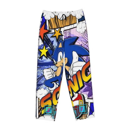 Custom Printed Womens Soniced Pajama Pants Hedgehog Game Sleepwear Sleep Lounge Bottoms with Pockets