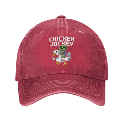 Chicken Jockey Zombie Pixel Art Zombie 2025 Movie Wear Baseball Caps Men Women Hats Cap Adjustable Trucker Hats Snapback Cap
