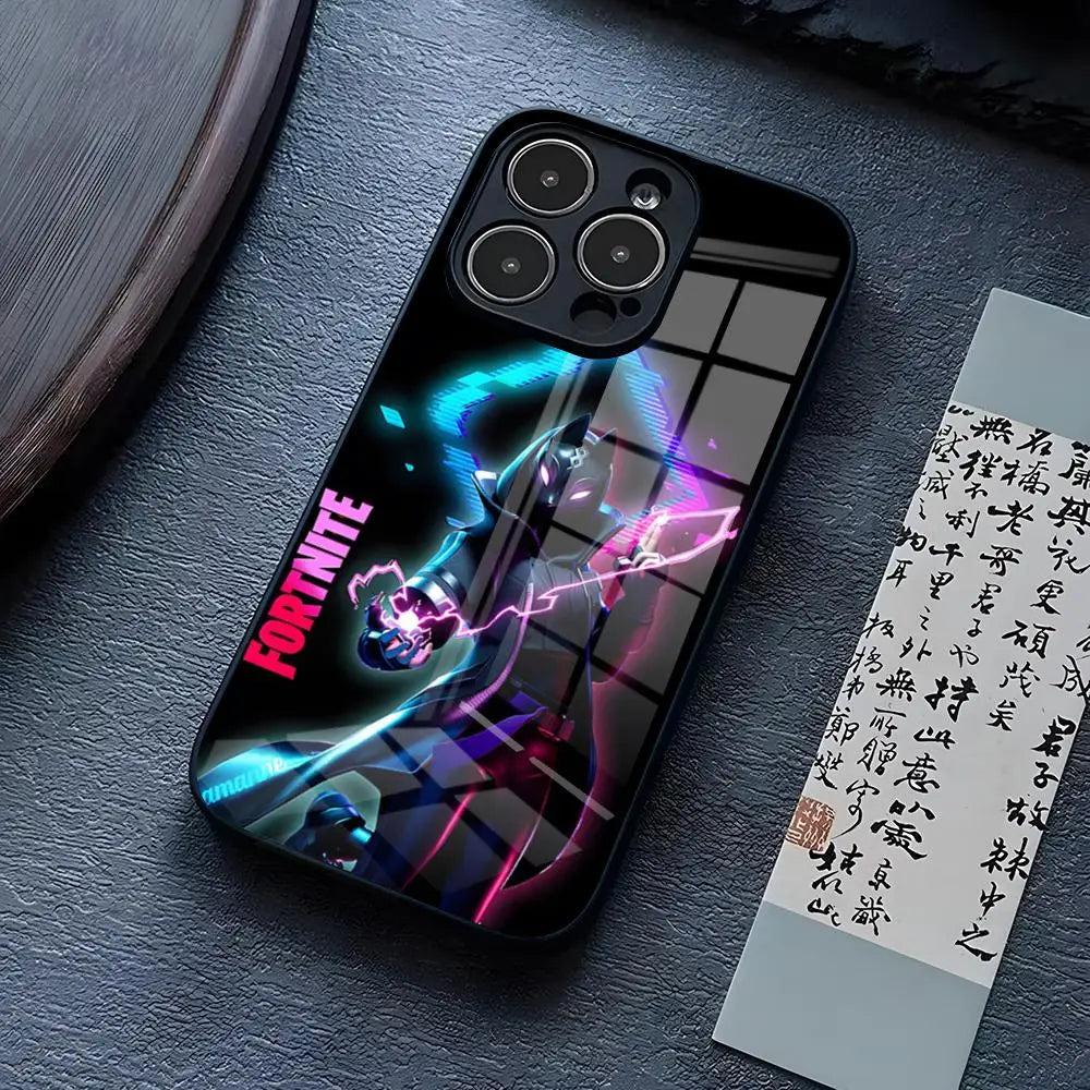 B-Battle-R-Royales-F-FortniteS Phone Case For IPhone 17 Pro Max 15 Pro 14 12 11 13 Mini X XR XS 16 Plus SE Glass Cover