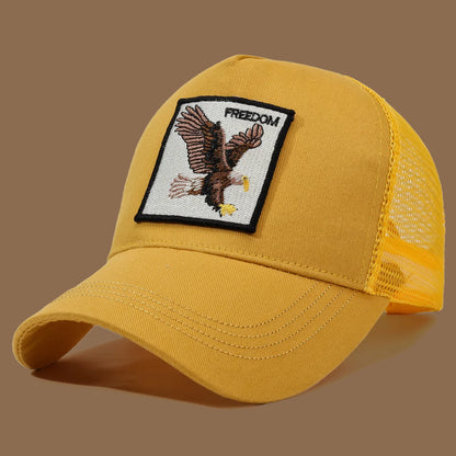 Unisex Trucker Cap with Eagle Embroidery & Applique - Suitable for Daily Casual Wear, Sports and Sun Protection