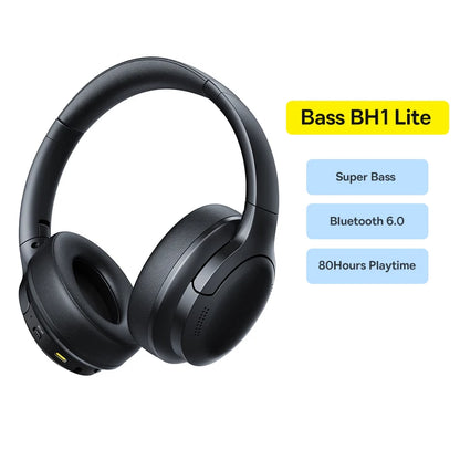 Cuffie over-ear wireless Bluetooth 5.3 Baseus – Driver HiFi da 40mm, autonomia di 70H, headset pieghevole con audio spaziale