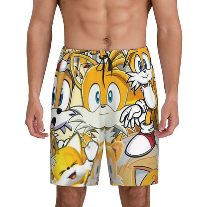 Custom Shadow The Hedgehog Sonic Poster Short Pajama Pants Men Sleepwear Sleep Lounge Bottom Shorts Sleeping Pants