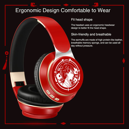 New Popular Bluetooth Headphones Stereo Headset Wireless Original Earphones Cosplay Game with MP3 FM & Microphone Students Gift