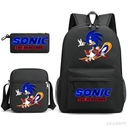 Sonic Backpacks Student School Bags for Teen Men Women Tote Bag Clutch Pocket Nylon Backpacks Travel Mochilas