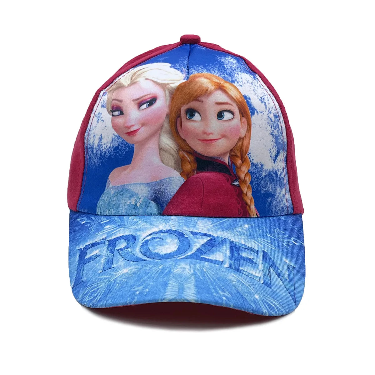 Disney Princess Elsa Anna Sofia Frozen Anime Figure Baseball Cap Terylene Peaked Cap Hat Cartoon Girl Kid's Headwear Gifts