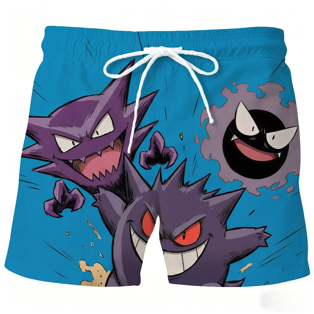 2026 New Pikachu Pokemon Beach Shorts for Men Women Cute Cartoon Graphic Quick Dry Casual Board Short Summer High-quality Trendy