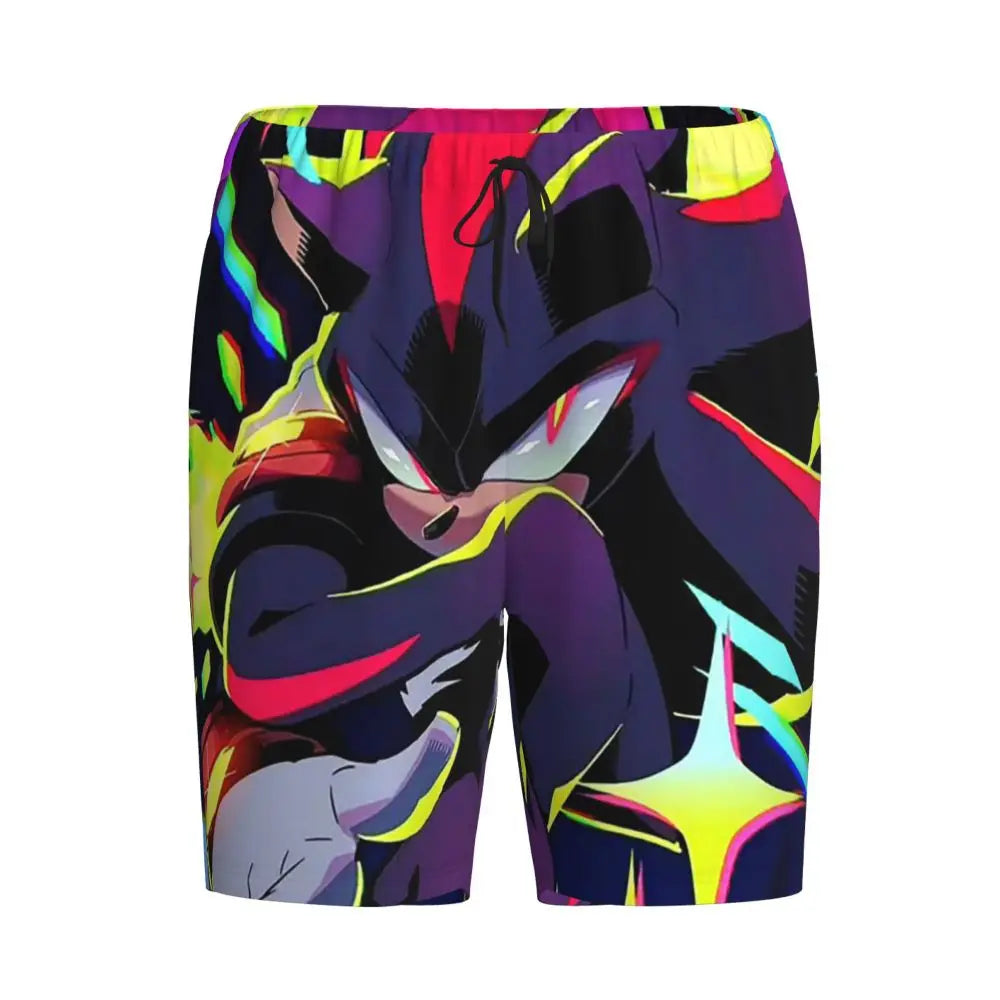 Custom Shadow The Hedgehog Sonic Poster Short Pajama Pants Men Sleepwear Sleep Lounge Bottom Shorts Sleeping Pants
