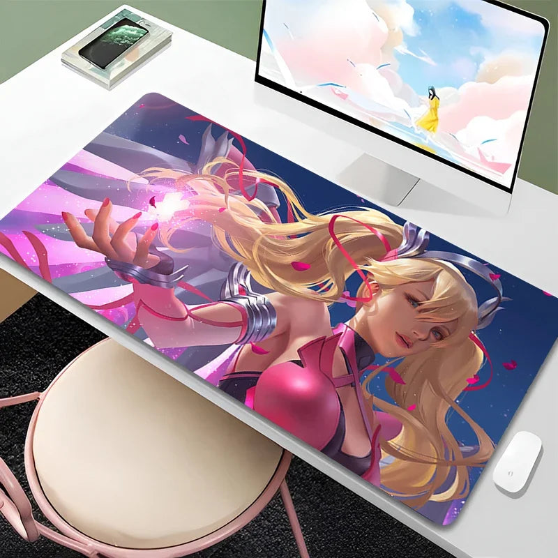 Overwatch Mercy Mouse Pad PC Gamer Cabinet Kawaii Mousepad XXL Sexy Anime Girl Keyboard Rug Laptop Gaming Accessories Desk Mat