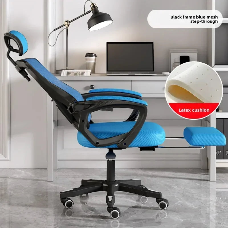 Chaise de jeu ergonomique pour ordinateur, avec dossier inclinable et hauteur réglable, idéale pour les étudiants, les dortoirs et les bureaux à domicile.