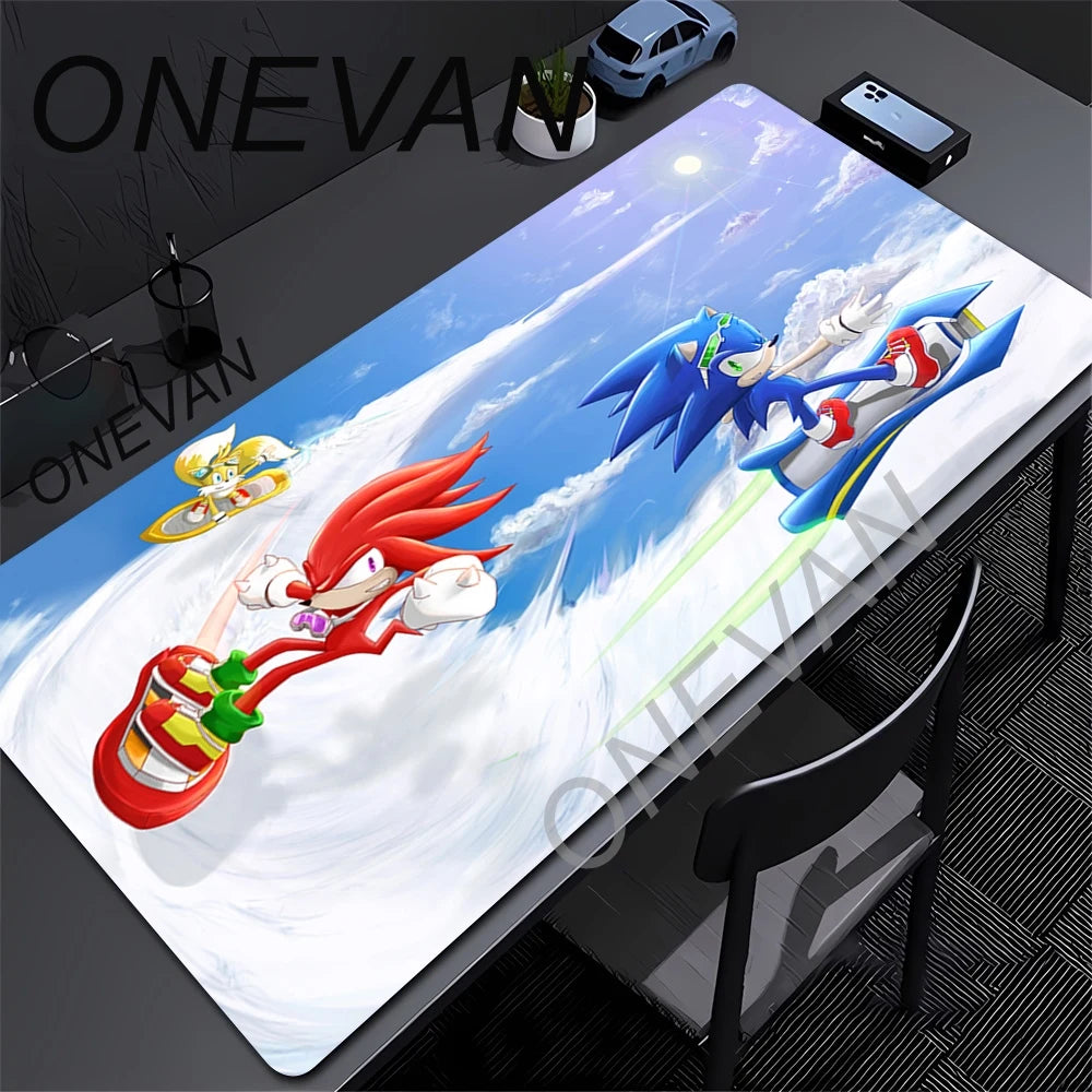 Cute Sonics The Hedgehogs Mousepad HD Printing Computer Gamers Locking Edge Non-slip Mouse Pad XXL90x40cm Keyboard PC Desk Pads