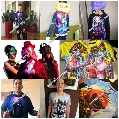 Fortnite-Cosplay-Sweatshirt, 3D-bedruckter Unisex-Gaming-Hoodie, lässige Anime-Kawaii-Jacke, Kinderkleidung, Geschenke