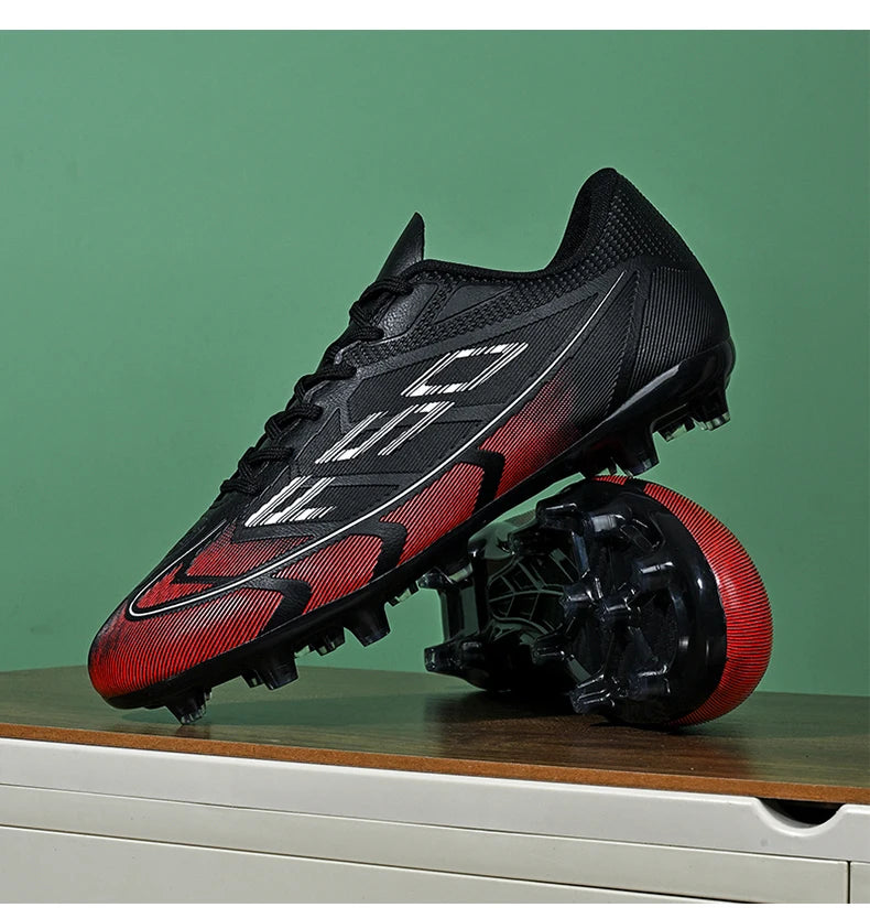 Nouvelles chaussures de football pour hommes, chaussures de sport respirantes, chaussures de football d'extérieur antidérapantes, chaussures de futsal de haute qualité, haute tige, ultralégères, pour les matchs