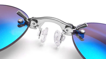 Kulaté bezrámové sluneční brýle pro muže Matrix Morpheus Pánské klasické brýle s nosní sponou Mini bezrámové značkové designové brýle UV400