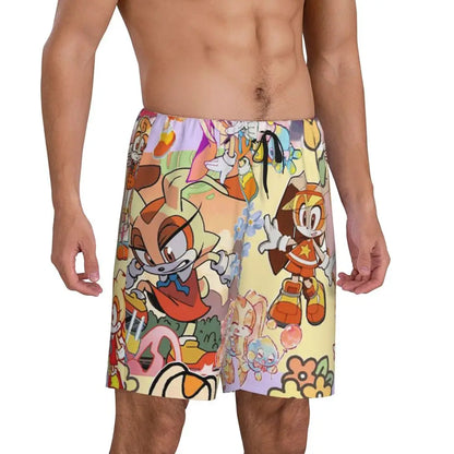 Custom Shadow The Hedgehog Sonic Poster Short Pajama Pants Men Sleepwear Sleep Lounge Bottom Shorts Sleeping Pants