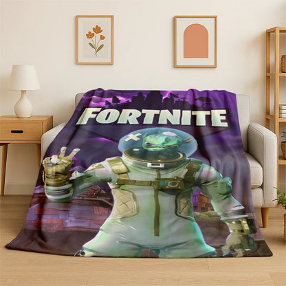 Sarjakuvamainen F-Fortnite Game Gamer -flanellipeitto, pehmeä ja lämmin torkkupeitto makuuhuoneeseen, olohuoneeseen, sänkyyn, matkalle, retkeilyyn, piknikille ja lahjaksi