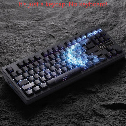 Keycap PBT trasparenti Cherry con incisione laterale e sfumatura Purple Galaxy, 135 tasti, compatibili con tastiere meccaniche 60/64/84/98/108