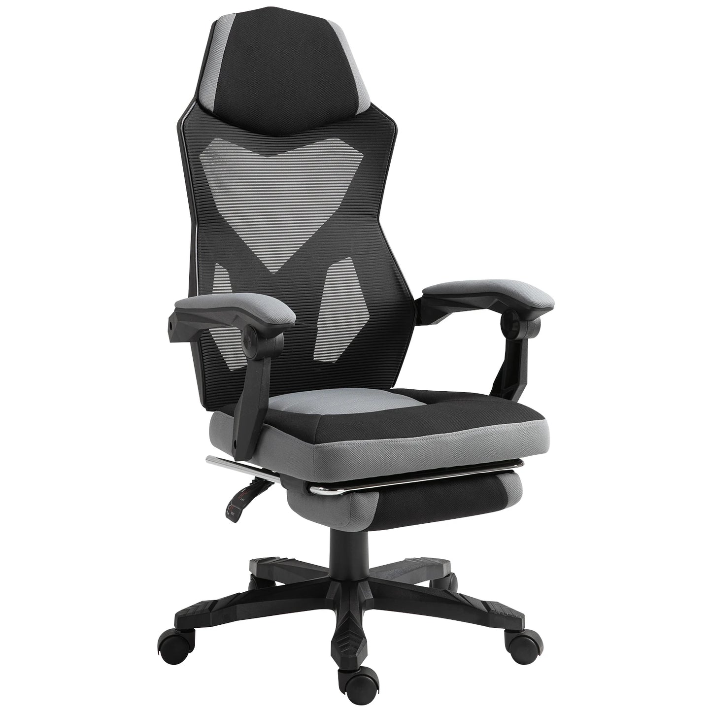 Office chair, gaming armchair, height adjustable, backrest, swivel, casters, footrest, mesh gaming chair, multi-purpose chair