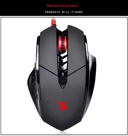 Rato com fios Bloody V7M RGB, leve, design ergonómico, 4000 dpi, para PC, escritório, e-sports e gaming, com programação de macros para CF, LOL e CS