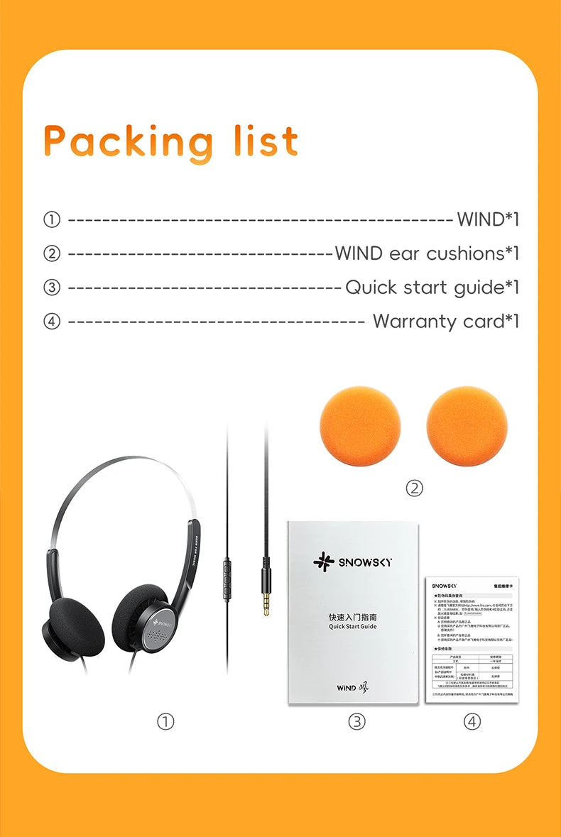 Snowsky/FiiO Wind 3.5mm ON-Ear Headphones for Recording Gaming with Microphone, 40mm Diaphragms driver,HiFi Sound