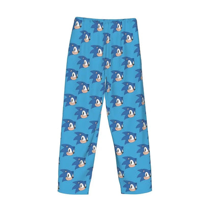 Custom Print Men's Soniced Pajama Pants Hedgehog Game Sleepwear Sleep Lounge Bottoms with Pockets