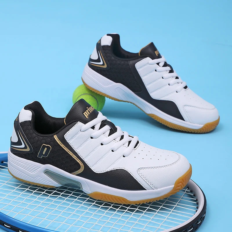Zapatillas profesionales de cuero para hombre y mujer, calzado de bádminton para parejas, antideslizantes, ligeras, para entrenamiento, tenis y voleibol