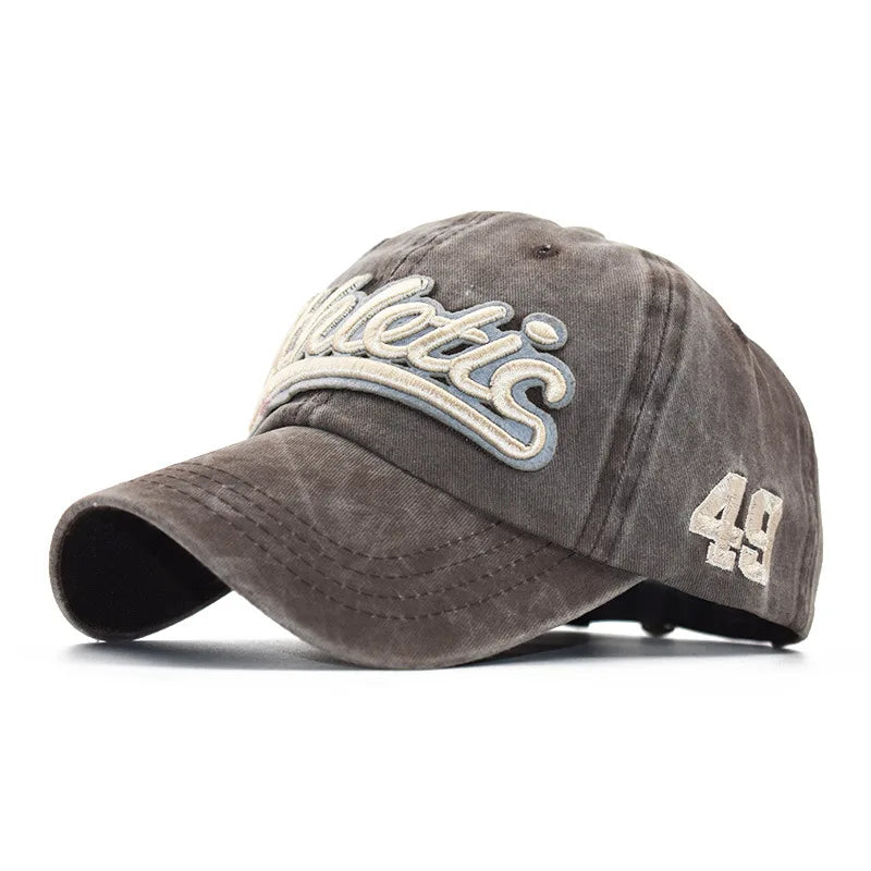 CNTANG Casquette de baseball pour homme, mode estivale, coton, lettres brodées, style hip-hop, snapback, décontractée, pour le plein air, casquettes de sport pour homme, réglable
