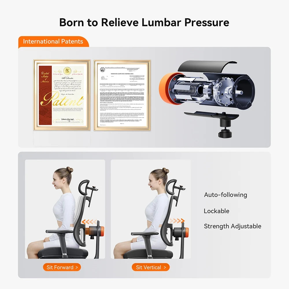 NEWTRAL MagicH-BPro Ergonomic Chair with Footrest AutoFollowing Backrest Headrest Adaptive Lower Back Support Adjustable Armrest