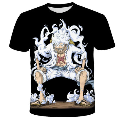 Fashion Kid Anime One Piece Luffy T Shirt Boy Clothing Kids Boys Tshirt Children T-shirt Summer Short Sleeve Tops Tees