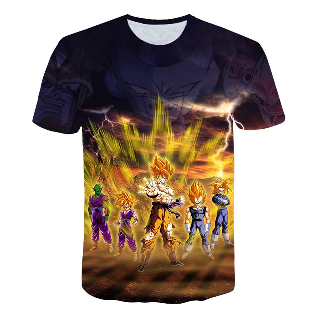 Dragon Ball T-Shirt Kids Adults Top T-Shirt Anime Character Son Goku Super Saiyan T-Shirt Boy Children's Clothes Summer T-Shirts