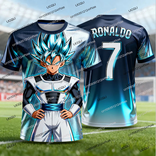 Dragon Ball Z Special Edition Ronaldo No. 7 Football Jersey T-shirt Fan Special Jersey Set KidsVegeta Football Training Uniform