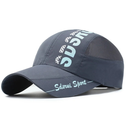 Unisex Wide Brim Mesh Baseball Cap Breathable Quick-drying Peaked Cap Adjustable Hip Hop Hats Outdoor Sports