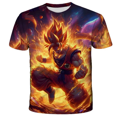 Anime Dragon Ball Son Goku 3D Print Kids T Shirt Summer Fashion Casual T-shirt Boy Girl Unisex Children's Clothing Tshirt Tops
