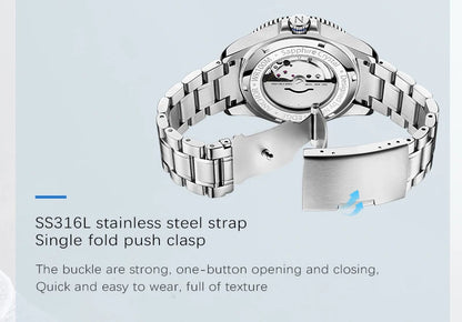 NORTH EDGE 42mm Men Mechanical Wristwatch Luxury Sapphire Glass MIYOTA 8215 Automatic Watches 10bar Waterproof Watch Men ANCHOR