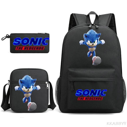 Sonic Backpacks Student School Bags for Teen Men Women Tote Bag Clutch Pocket Nylon Backpacks Travel Mochilas