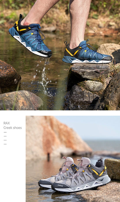 RAX Upstreams Pantofi de apă pentru bărbați Adidași pentru sporturi în aer liber pentru bărbați Sandale de vară pentru plajă Pantofi de pescuit Pantofi de înot