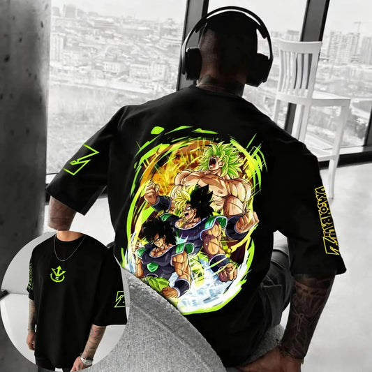 Dragon Ball Anime Pure Cotton T-shirt Summer New Broli Co Branded Men's and Women's Harajuku Hip Hop Casual Short Sleeve Top