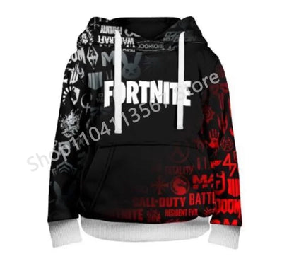 Llama Battle Royale F-Fortnited Kapuzenpullover mit 3D-Print für Herren, Damen und Kinder, Sweatshirt für Jungen, Mädchen und Kids, Streetwear-Pullover, grüne Oberteile
