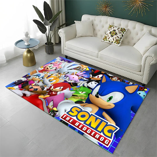 Classic Game S-Sonic Cartoon Non-Slip Area Rug for Living Room,Bedroom,Playroom,Soft Carpet Floor Mat Home Decor Rug Kids Room