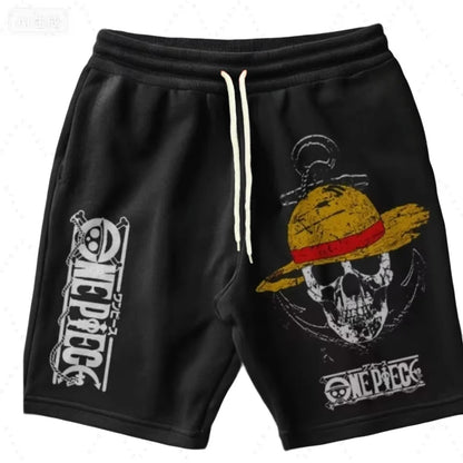 ONE PIECE Animation Luffy Sauron Peripheral Printed Shorts American Summer Men's Daily Loose Sports Breathable Shorts