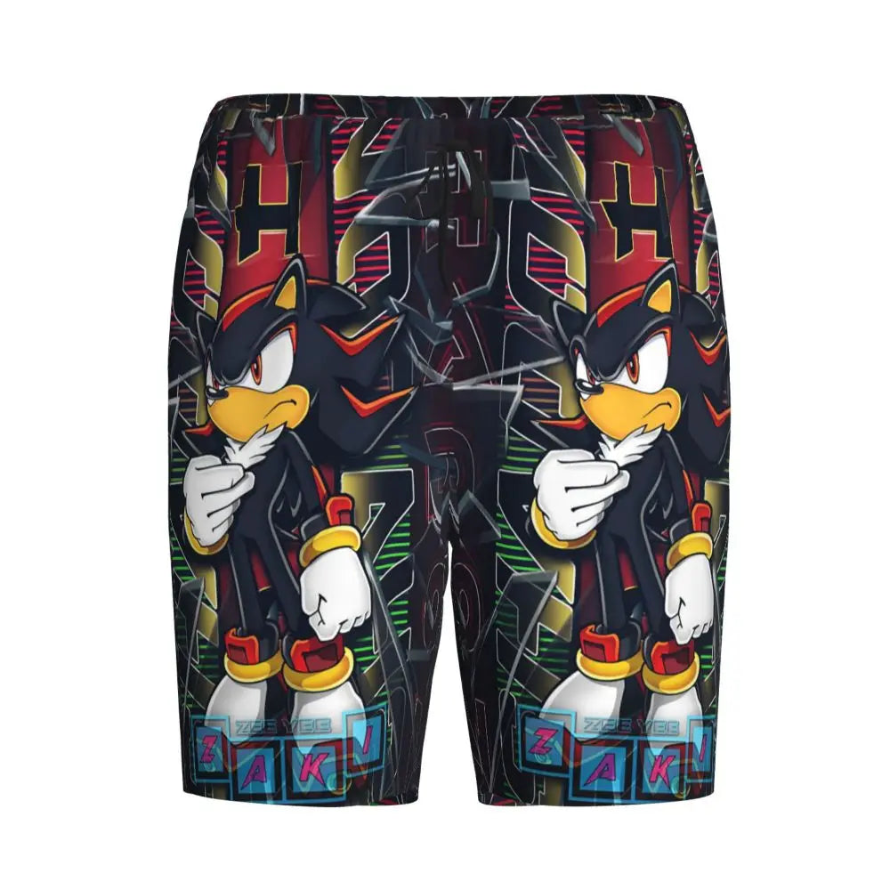 Custom Shadow The Hedgehog Sonic Poster Short Pajama Pants Men Sleepwear Sleep Lounge Bottom Shorts Sleeping Pants