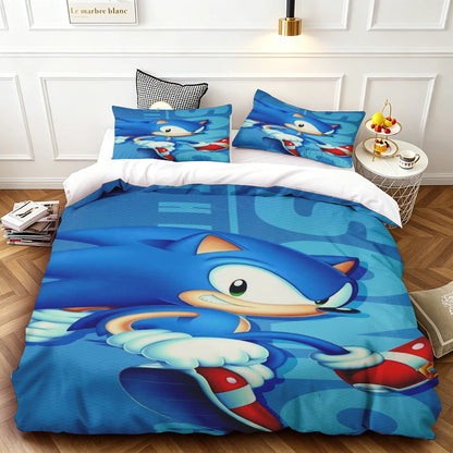 Popular Sonic Cartoon Role Characters Print Bedding Set Duvet Cover Comforter Bed Youth Kids Girl Boys Luxury Birthday Gift soft