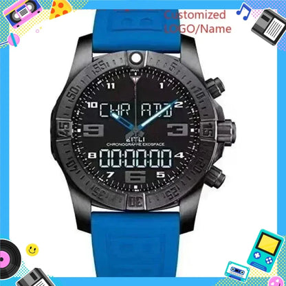 A11 Store Customized Watch  Mens Sport Aerospace Evo es Black Blue Rubber Luxury Digital Watch Fashion Watches