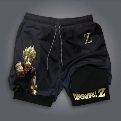 Dragon Ball Summer Fitness Shorts for Men and Women, Double-layer Sports Training Running Shorts, Casual Pants