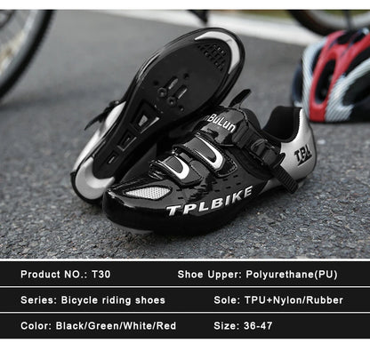 New Men’s and Women’s Bicycle Shoes Outdoor Cycling Shoes with Three Functional Soles Professional Training Shoes