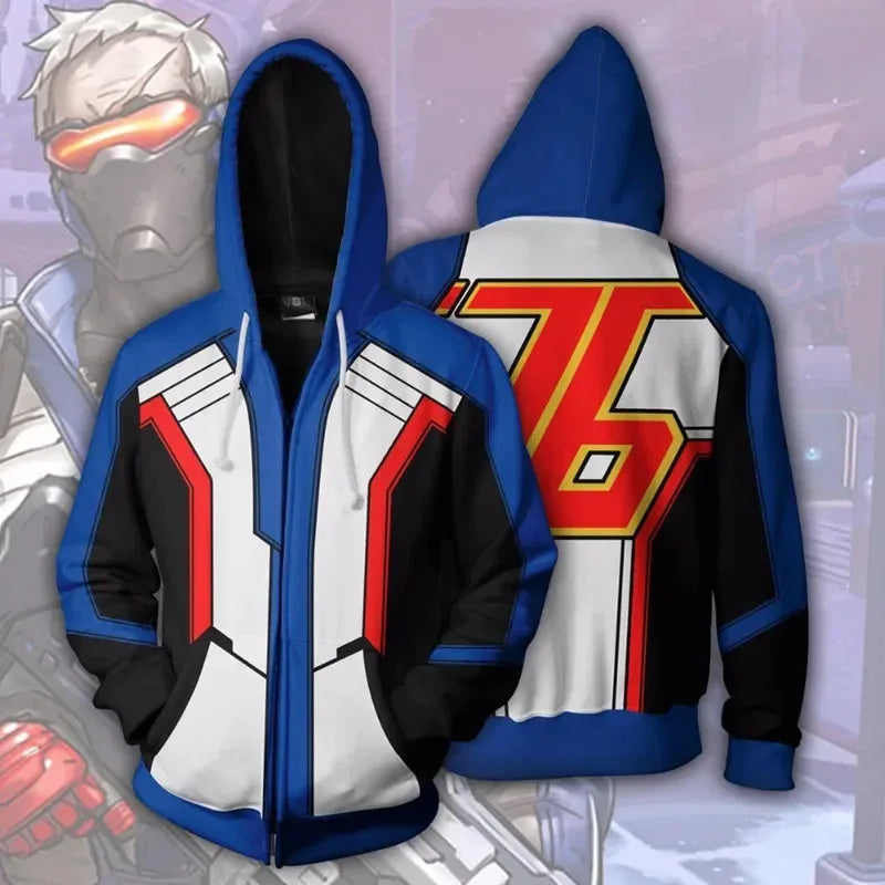 Anime gaming hoodie majica s kapuljačom, 3D print Overwatches DVA DJ, cosplay kostim za žene, muškarce i parove, jakna s kapuljačom, gornji odjevni predmet
