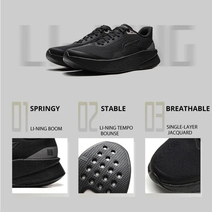 Li-Ning Men's CHAOYING Cushion Running Shoes BOOM Lightweight Springy TEMPO BOUNCE Soft Li-Ning Comfortable Sneakers ARBW007